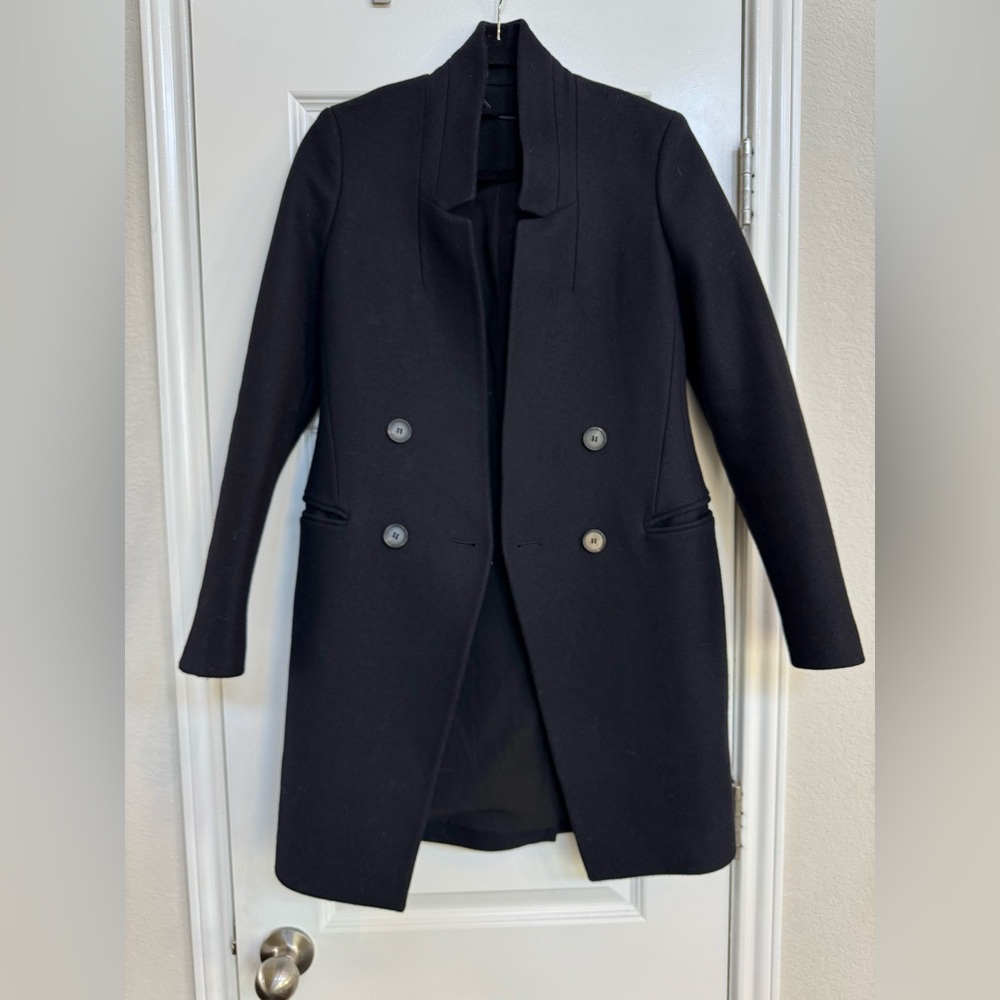 ALL SAINTS - Adrea wool blend navy coat